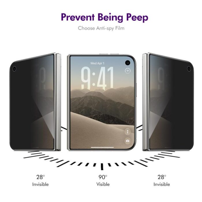 ENKAY 28-Degree Privacy Tempered Glass for iPhone, 9H, Single - Image 2