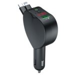 Y2 Bluetooth Car MP3 Player & FM Transmitter with Retractable USB-C Cables
