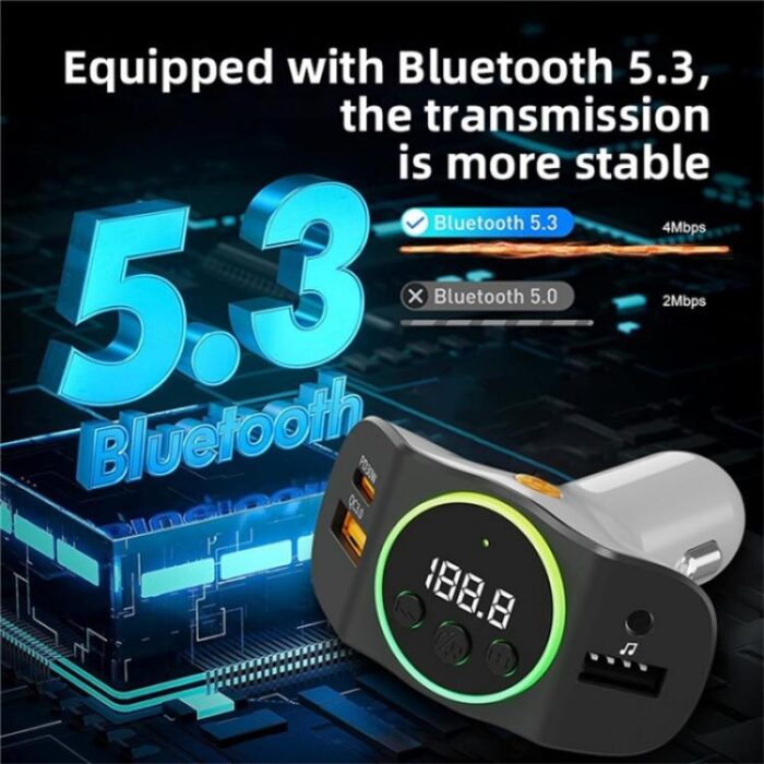 C8 Bluetooth 5.3 Car Receiver with AUX & Dual USB Charger - Image 4
