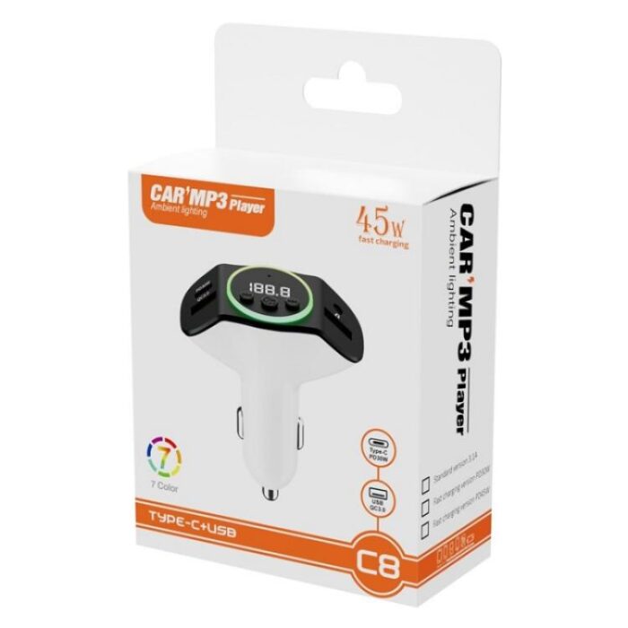 C8 Bluetooth 5.3 Car Receiver with AUX & Dual USB Charger - Image 9