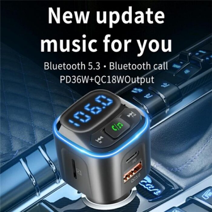 BC80 Bluetooth Car Charger MP3 Player with Voltage Display - Image 3