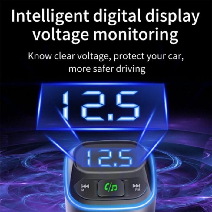 BC80 Bluetooth Car Charger MP3 Player with Voltage Display - Image 6