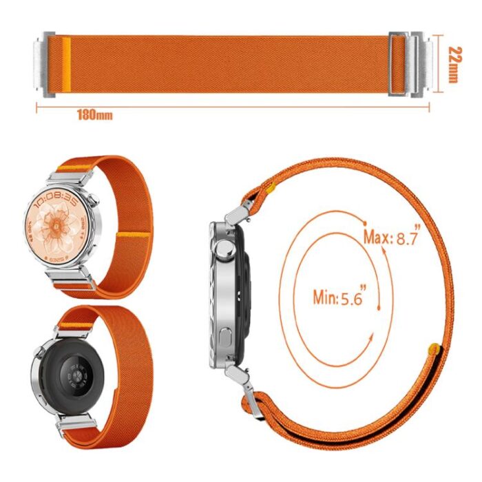 Adjustable Single Loop Elastic Nylon Watch Strap, 18 / 20 / 22mm - Image 5