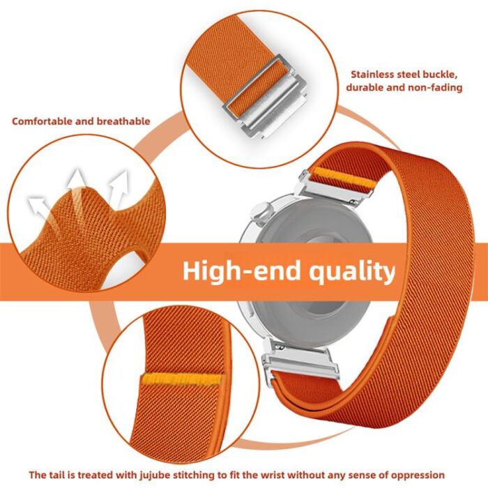 Adjustable Single Loop Elastic Nylon Watch Strap, 18 / 20 / 22mm - Image 6