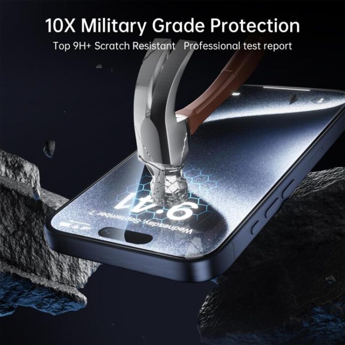 Kalebol Full-Coverage HD Tempered Glass for iPhone, 9H+, Anti-Fingerprint - Image 3