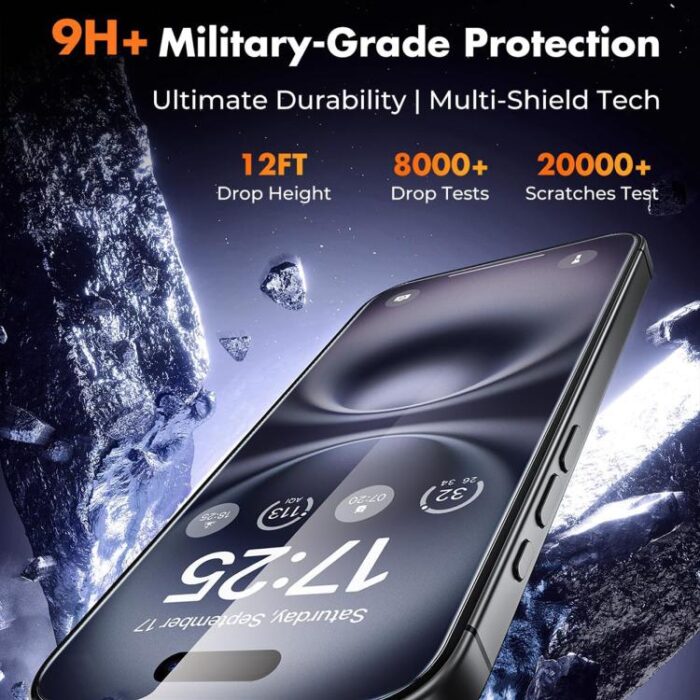 Kalebol Full-Coverage HD Tempered Glass for iPhone, 9H+, Anti-Fingerprint - Image 4