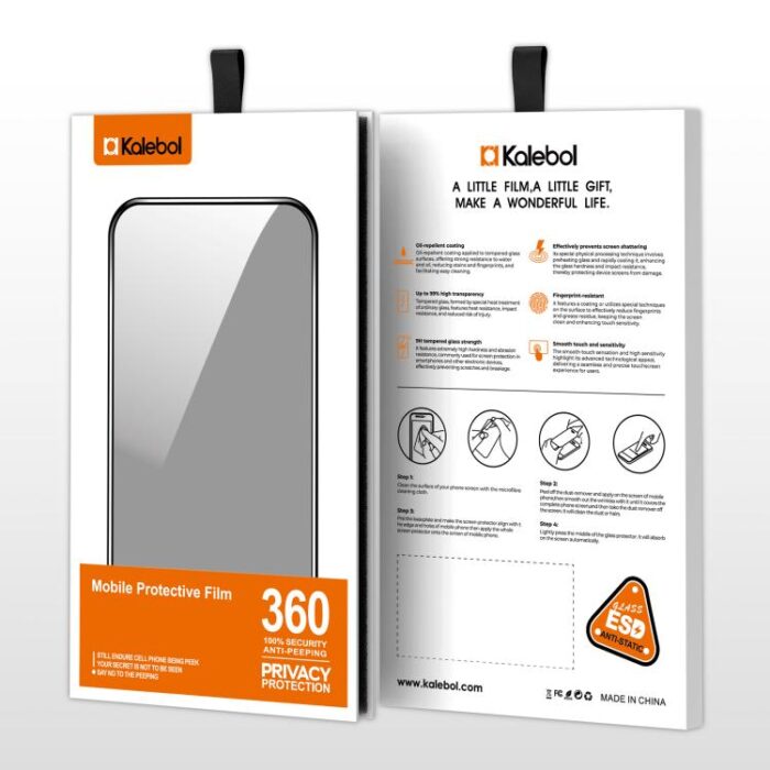 Kalebol Full-Coverage Privacy Tempered Glass for iPhone, 28-Degree - Image 12