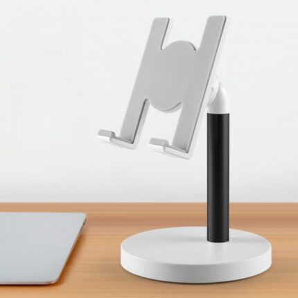 MT-100 Aluminium Column Phone and Tablet Stand, Weighted Round Base