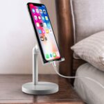 MT-100 Aluminium Column Phone and Tablet Stand, Weighted Round Base - Image 6