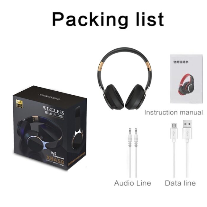 FG-07S Foldable Wireless On-Ear Headphones with Mic, AUX & TF Card - Image 2