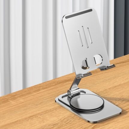 360-Degree Rotating Foldable Metal Phone Holder, 5 kg Load