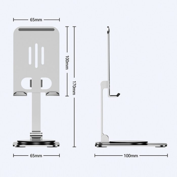 360-Degree Rotating Foldable Metal Phone Holder, 5 kg Load - Image 3