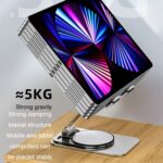 360-Degree Rotating Foldable Metal Phone Holder, 5 kg Load - Image 4