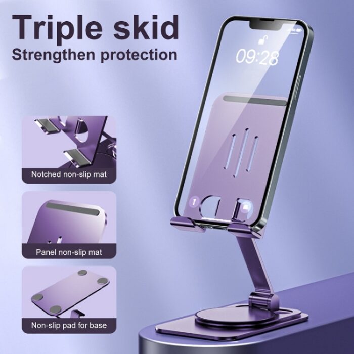 360-Degree Rotating Foldable Metal Phone Holder, 5 kg Load - Image 10