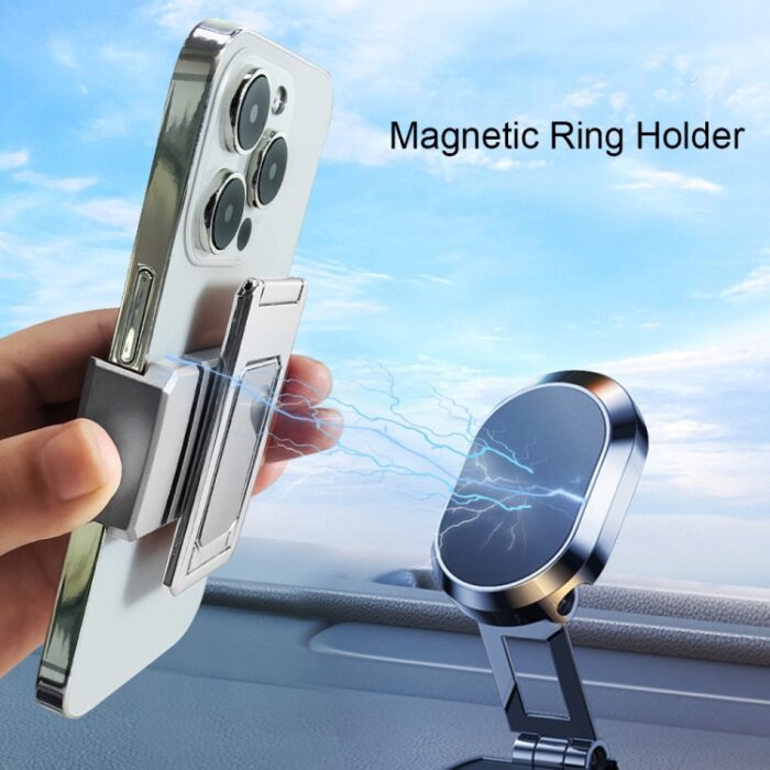 Back-Clip Double Ring Magnetic Folding Phone Stand - Image 8