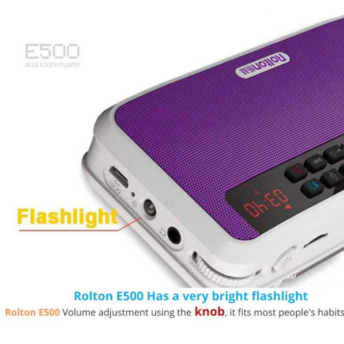 Rolton E500 Portable Bluetooth Speaker with FM Radio and Microphone - Image 7