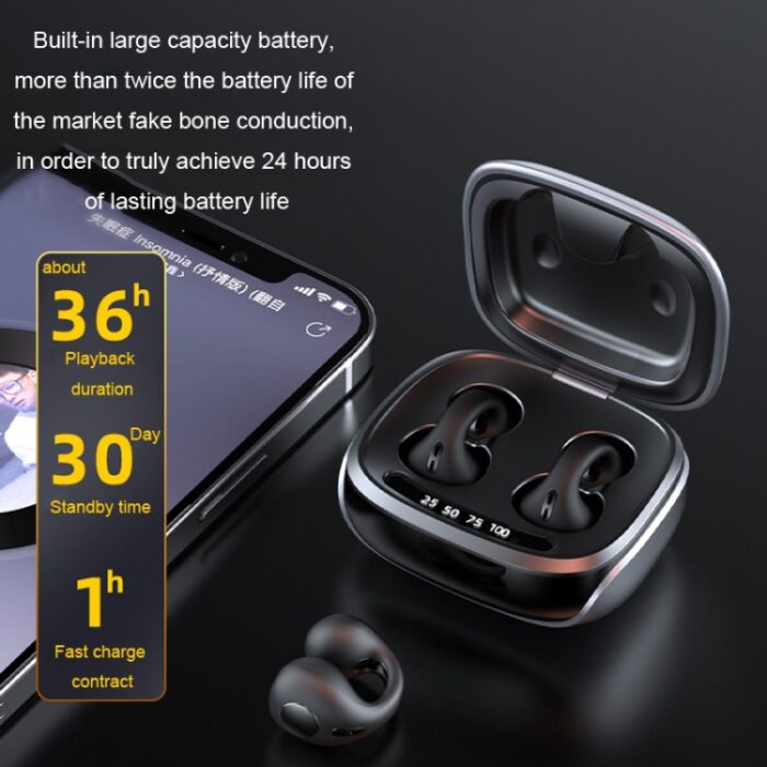 JX80 Clip-On Open-Ear Wireless Earbuds, Bluetooth 5.3, ENC - Image 7
