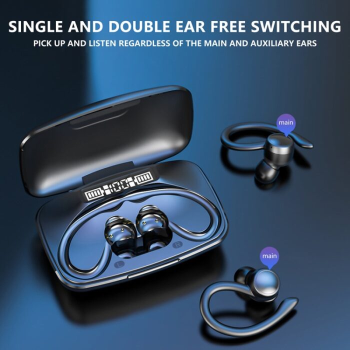 Ear Hook Wireless Earbuds Bluetooth 5.3 with LED Display & Power Bank Case - Image 4