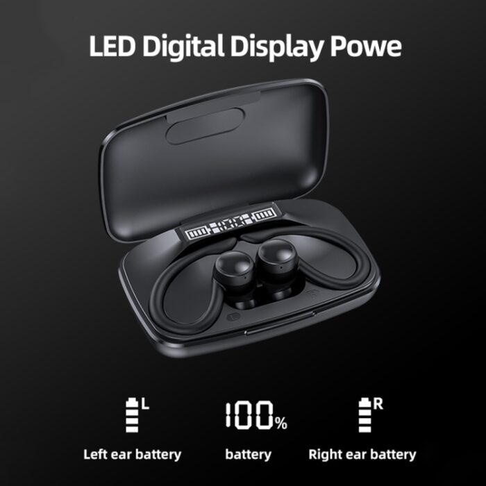 Ear Hook Wireless Earbuds Bluetooth 5.3 with LED Display & Power Bank Case - Image 8