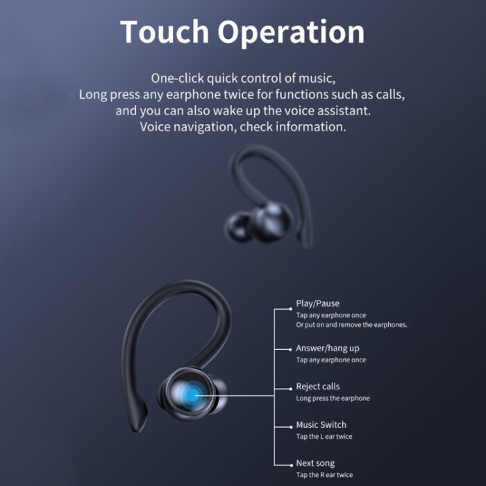 Ear Hook Wireless Earbuds Bluetooth 5.3 with LED Display & Power Bank Case - Image 9