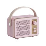 Mini Retro HiFi Bluetooth Speaker with Leather Handle and Volume Knob