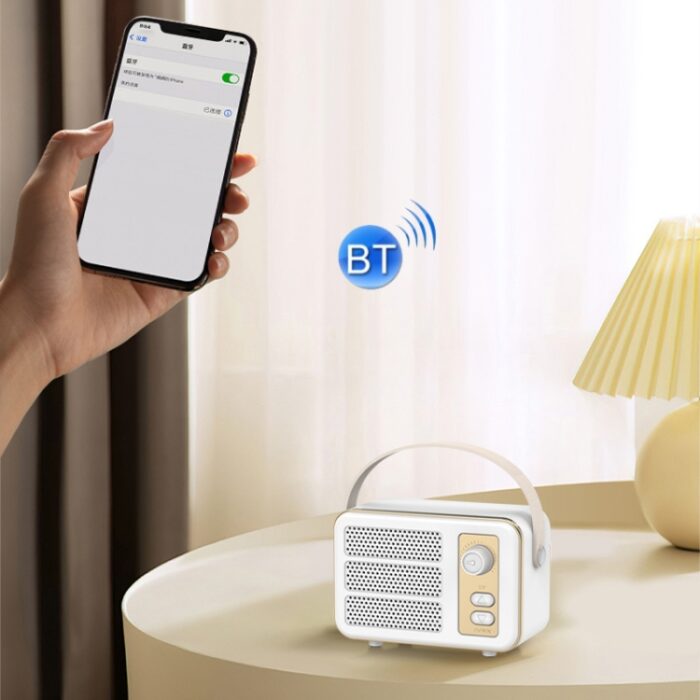 Mini Retro HiFi Bluetooth Speaker with Leather Handle and Volume Knob - Image 11