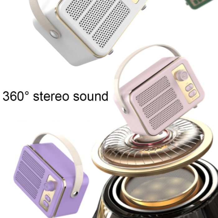 Mini Retro HiFi Bluetooth Speaker with Leather Handle and Volume Knob - Image 8