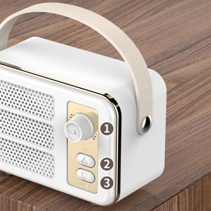Mini Retro HiFi Bluetooth Speaker with Leather Handle and Volume Knob - Image 9