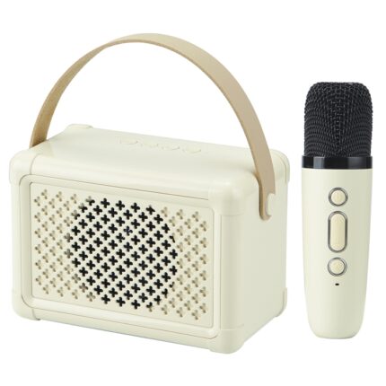 Mini Karaoke Bluetooth Speaker with Optional Microphones, 66 mm Driver