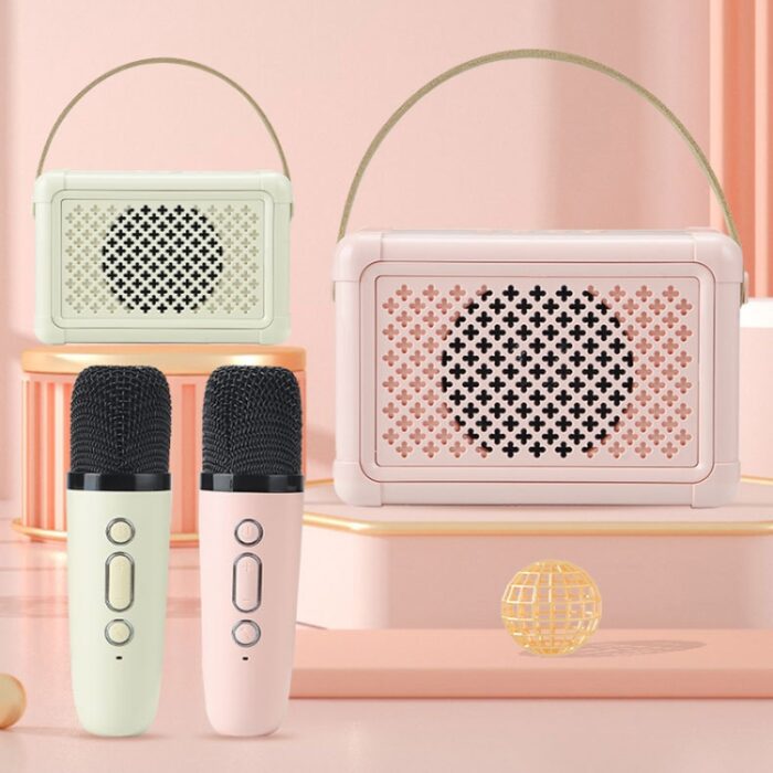 Mini Karaoke Bluetooth Speaker with Optional Microphones, 66 mm Driver - Image 2