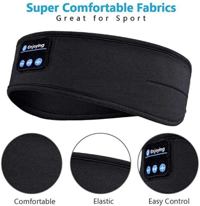 Bluetooth Sleep Mask Headphones, Soft Headband with Flat Speakers - Image 2