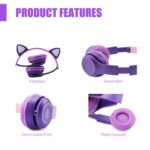 P47M Cat Ear LED Wireless Bluetooth Headphones - Image 3