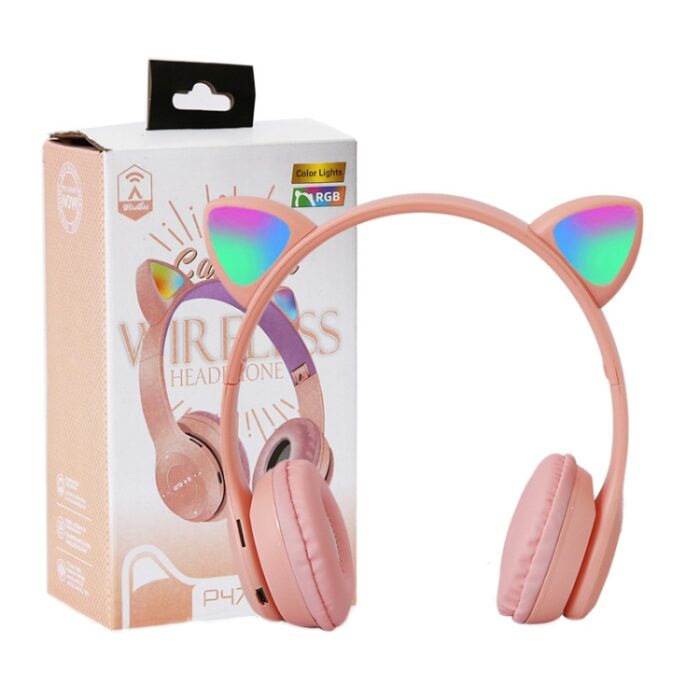 P47M Cat Ear LED Wireless Bluetooth Headphones - Image 7
