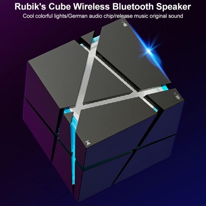 Qone Cube Voice-Controlled Mini Bluetooth Speaker, RGB, 50 mm Driver - Image 7