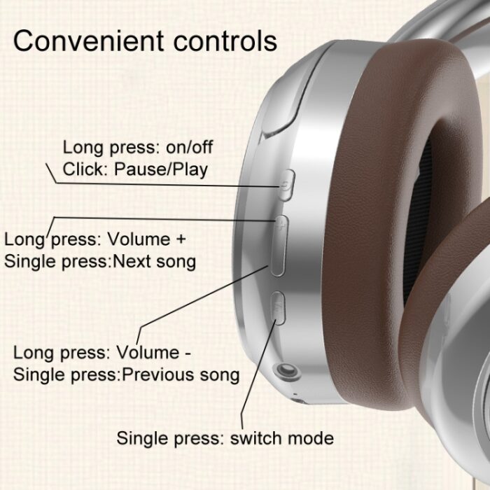 SOYTO VJE901 Retro Bluetooth 5.3 Headphones with Metal Headband - Image 6