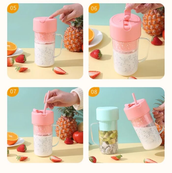 420ml 6 Blades Straw Juice Cup - Image 8