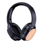 Bamboo Wood Bluetooth Headphones with Sound Card, TF Card, FM, AUX