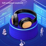 Bamboo Wood Bluetooth Headphones with Sound Card, TF Card, FM, AUX - Image 5