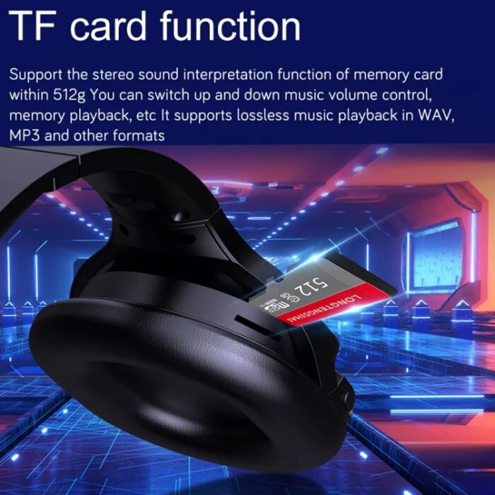 Bamboo Wood Bluetooth Headphones with Sound Card, TF Card, FM, AUX - Image 7