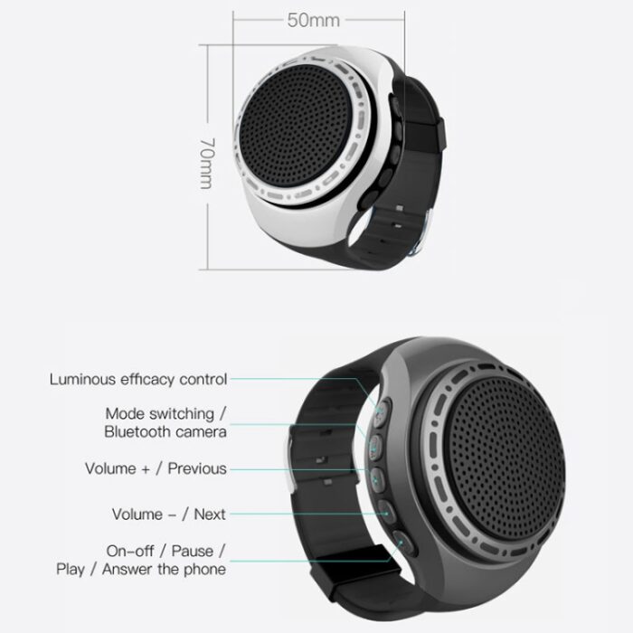 U6 Wearable Watch-Style Bluetooth Speaker with FM Radio and Lights - Image 3