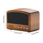 BT11-D Retro Wooden-Effect Bluetooth Speaker with FM Radio and Recording - Image 3
