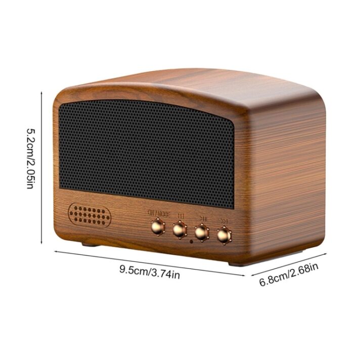 BT11-D Retro Wooden-Effect Bluetooth Speaker with FM Radio and Recording - Image 3