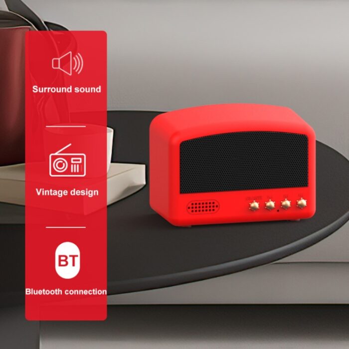 BT11-D Retro Wooden-Effect Bluetooth Speaker with FM Radio and Recording - Image 4