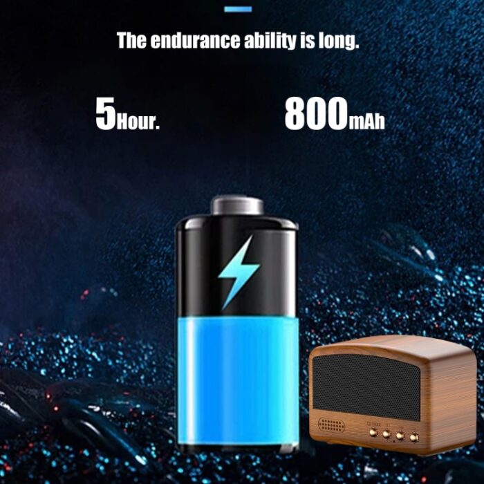 BT11-D Retro Wooden-Effect Bluetooth Speaker with FM Radio and Recording - Image 7
