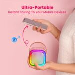 Portable Karaoke Bluetooth Speaker with Wireless Microphone, RGB Lights - Image 9