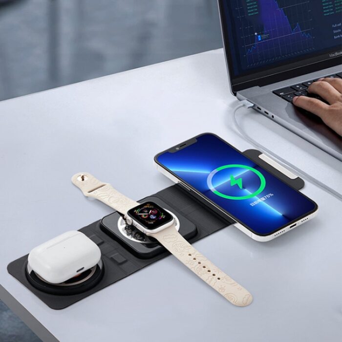 3-in-1 Foldable Magnetic Wireless Charger, Portable 15W - Image 8