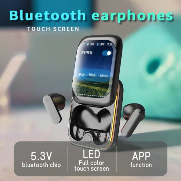 IB G9 Wireless Earbuds with Touchscreen Charging Case, App Support - Image 2