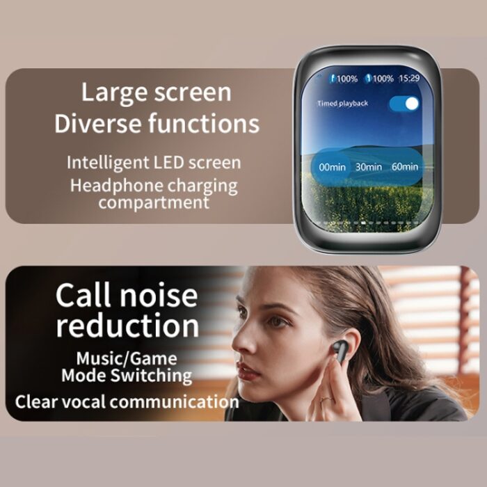 IB G9 Wireless Earbuds with Touchscreen Charging Case, App Support - Image 5