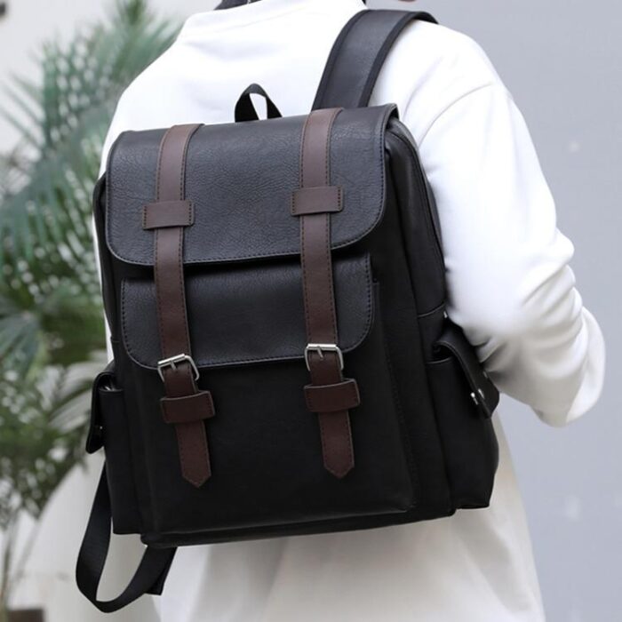 OUMANTU 975 PU Leather Large-capacity Travel Laptop Backpack - Image 11