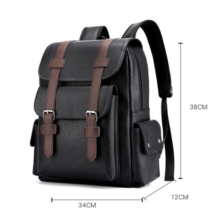 OUMANTU 975 PU Leather Large-capacity Travel Laptop Backpack - Image 3